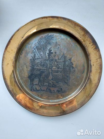 Старинная тарелка ювелирный завод Бедворт Англия