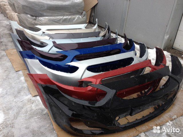 Бампер передний в цвет Хендай Солярис 2011-2016