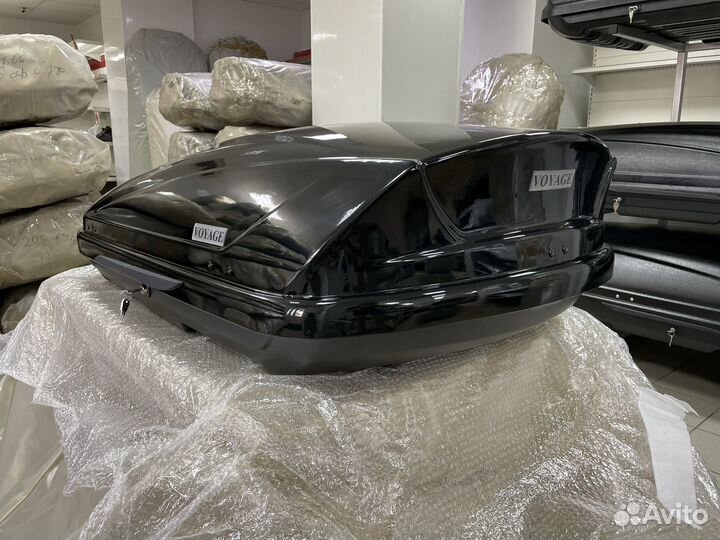 Автобокс Voyage 370л 145см Черный глянец