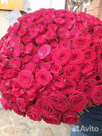Цветы букеты 101 роза, цена за 1шт