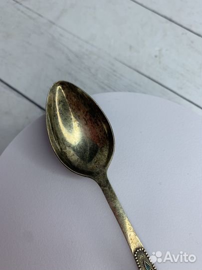 Ложка эмали серебро 875 со звездой