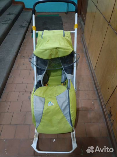 Детские санки коляска с колесами