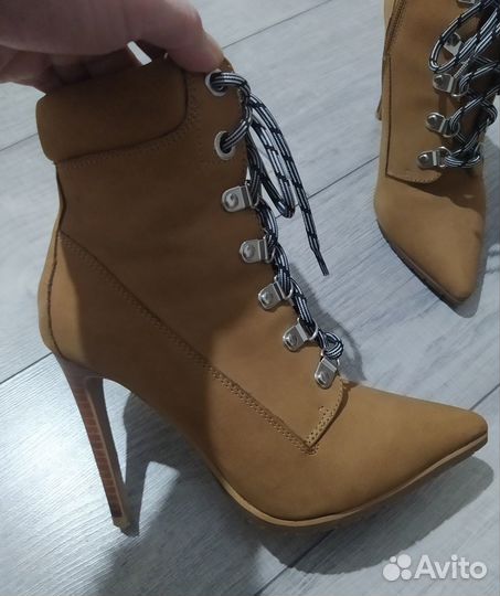 Ботильоны 36 Steve Madden & Timberland нат кожа