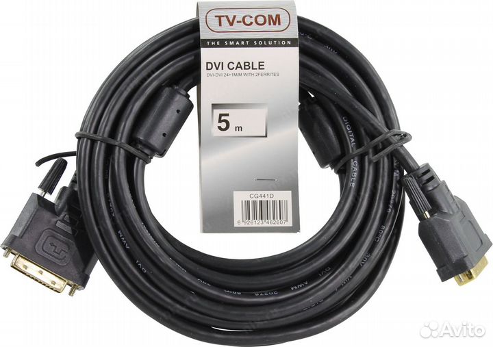 Кабель DVI - DVI, 5м, TV-COM (CG441D-5M)