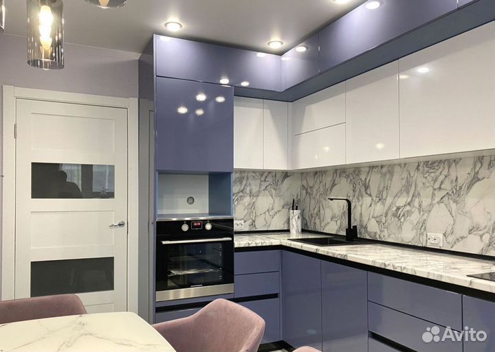 Кухня Сиреневая на заказ с гарантией