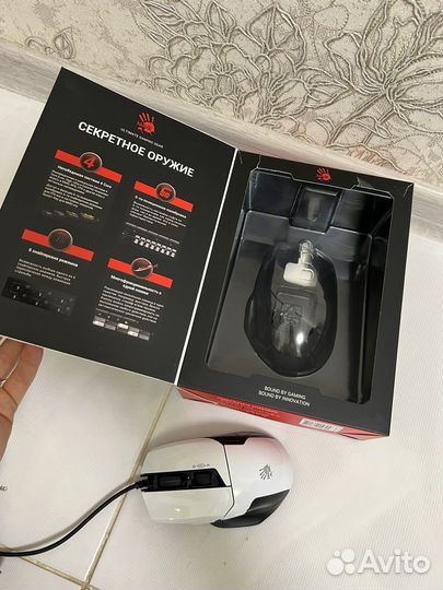 Мышь проводная A4Tech Bloody W70 Max белая