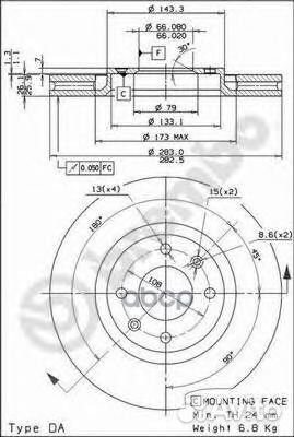 Диск тормозной Standard перед 09961910 Brembo