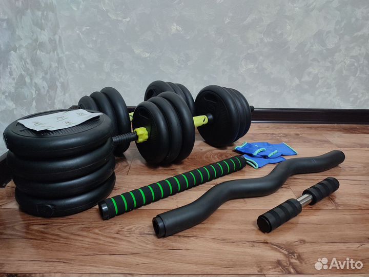 Гантели разборные + две штанги