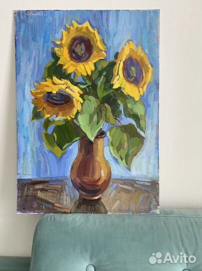 Картина маслом Подсолнухи