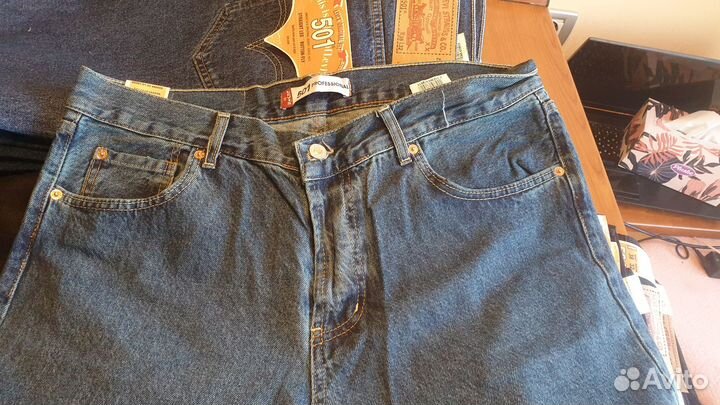 Джинсы Levis 501 на болтах, на молнии, Wrangler