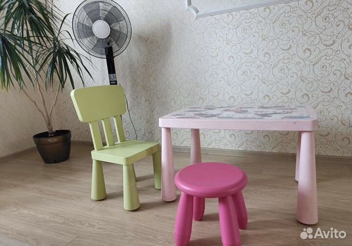 Стол, стульчик и табурет Икея Мамут