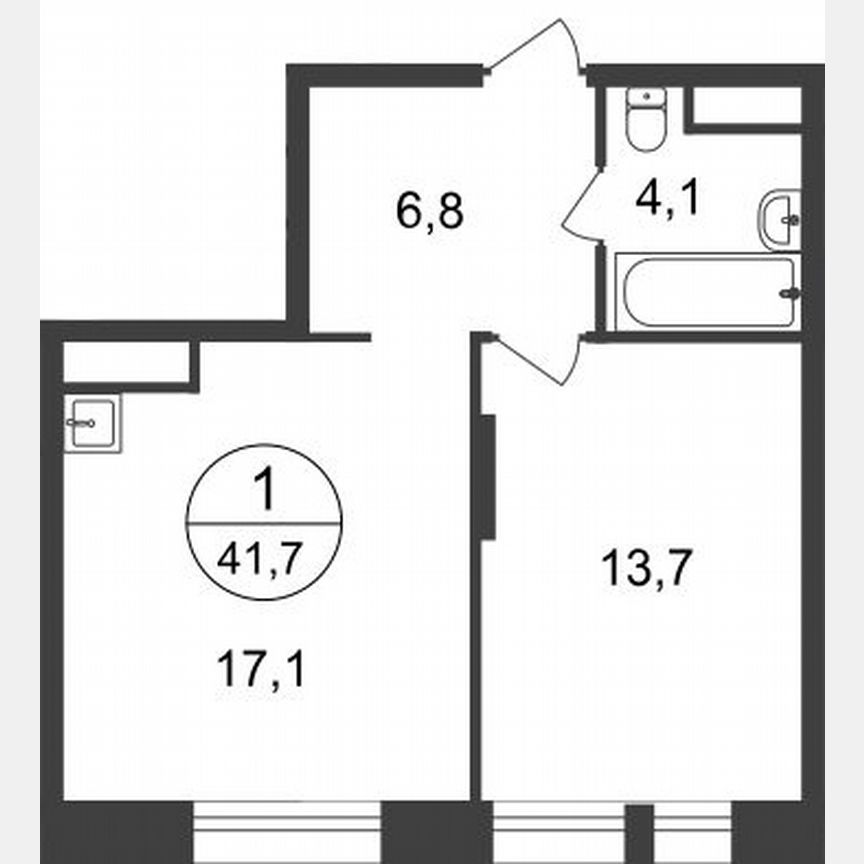 1-к. квартира, 41,7 м², 22/22 эт.