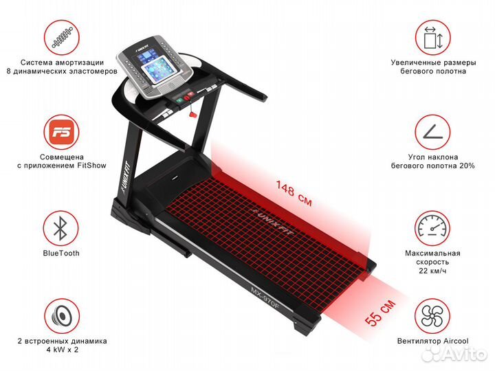 Беговая дорожка unixfit MX-970F