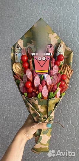 Съедобные букеты мужские с закусками
