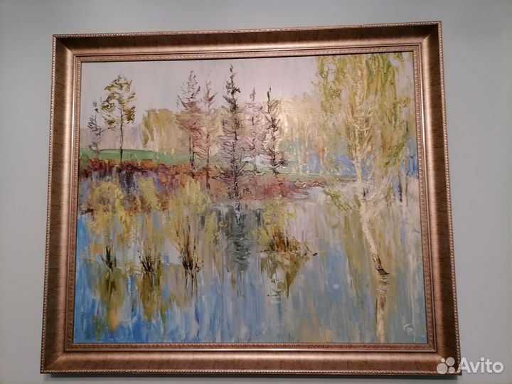 Картина маслом на холсте с подписью художника