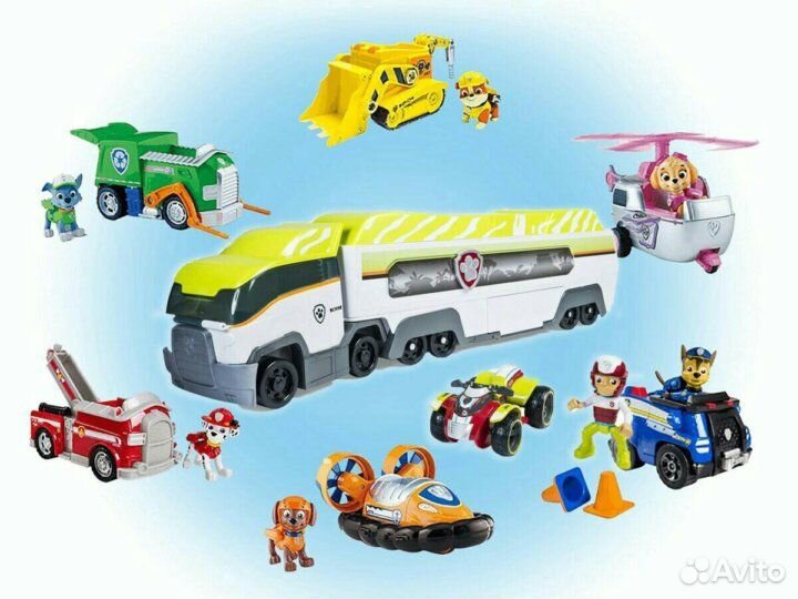 Большой Набор Патрулевоз +8 героев на машинках