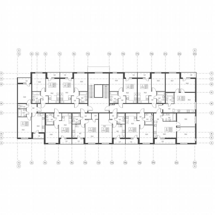 2-к. квартира, 53,3 м², 2/8 эт.