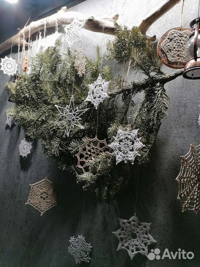 Снежинки вязаные крючком, новогодний декор