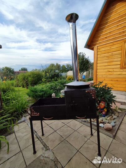 Мангал с печью под казан