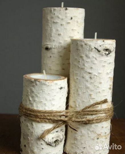 Подсвечник естественный, деревянный