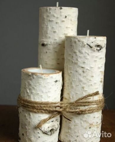 Подсвечник естественный, деревянный