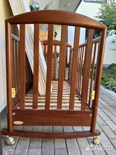 Детская кроватка-качалка papaloni с матрасом