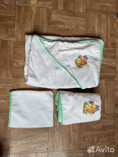 Детский банный набор (халат, полотенце с уголком)