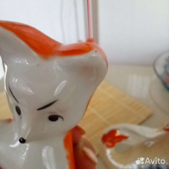 Статуэтка СССР Рыбка, лисичка, салфетница фарфор