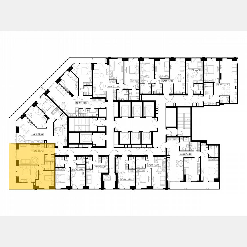 2-к. квартира, 66,3 м², 4/55 эт.