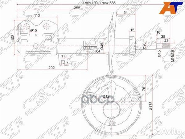 Стойка передняя toyota prius 03- LH ST-48520-49