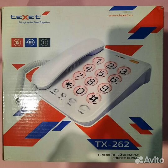Телефон новый стационарный teXet