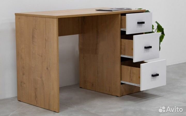 Стол письменный Стандарт (Дуб вотан/Белый глянец)