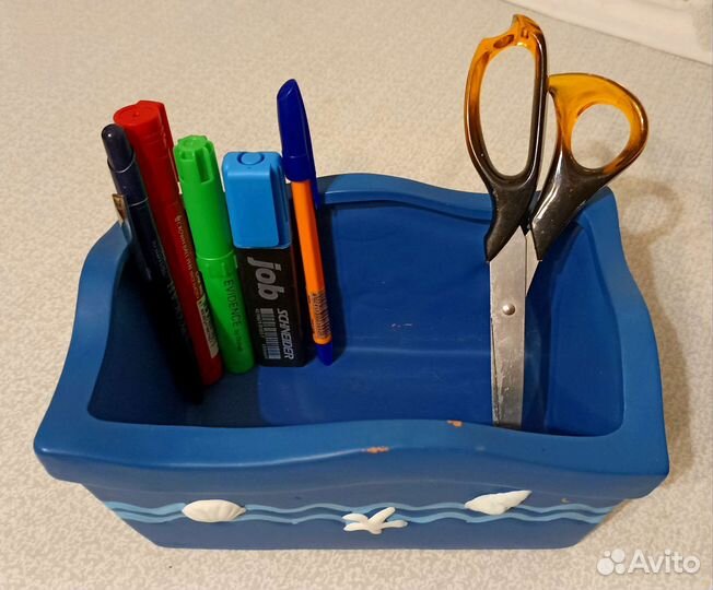 Кашпо керамическое прямоугольное с декором