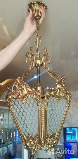 Бронза,Винтажная Люстра Фонарь СССР