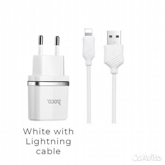 Зарядное устройство hoco C12 SMART 2*USB + Кабель