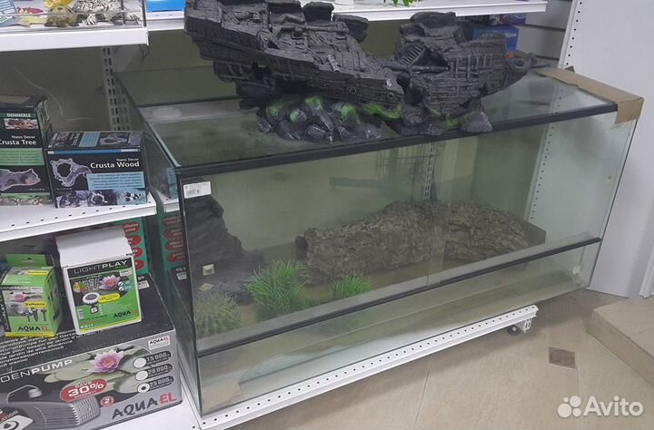 Террариум aquael 1200х600х600Нмм дверцы вентиляция