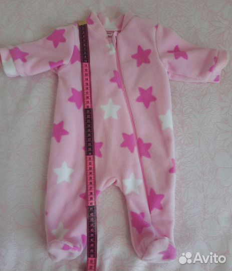 Флисовый комбинезон для девочки размер 56-62