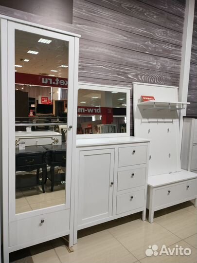 Тумба под обувь белая, скамья, аналог Икеа Хельга