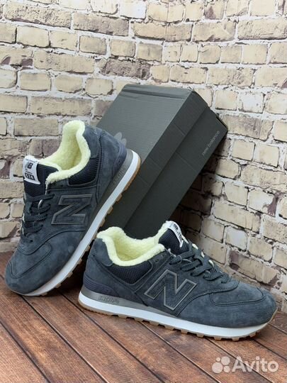 Кроссовки new balance 574 зимние с мехом