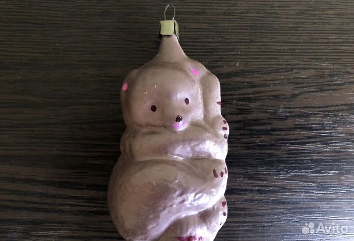 Винтажная елочная игрушка Коала на дереве СССР
