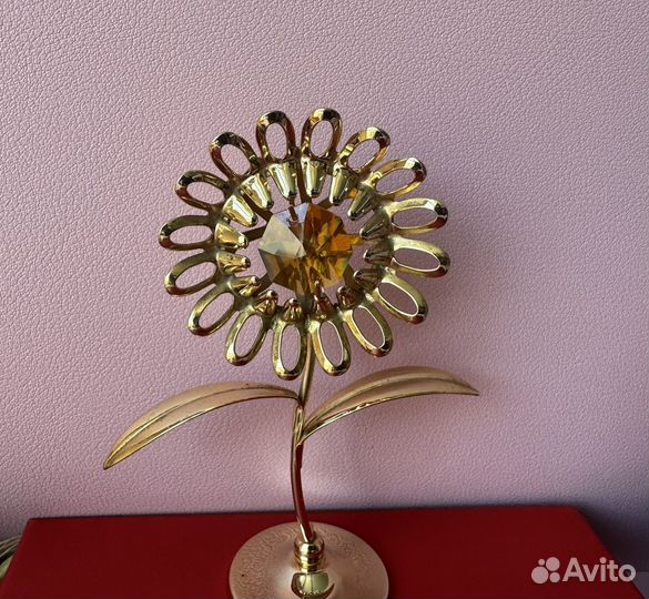 Сувенир цветок позолота Crystocraft номерной