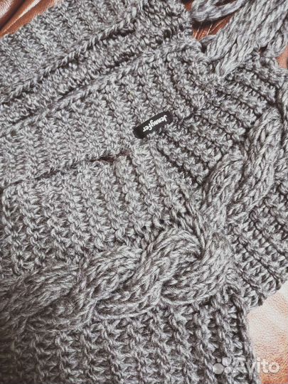 Шарф длинный графит