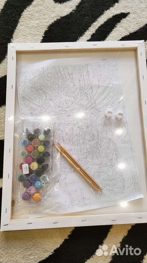 Картина по номерам на подрамнике Кот