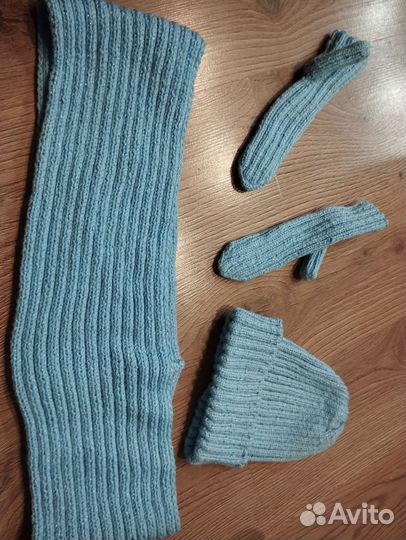 Комплект шапка снуд варежки