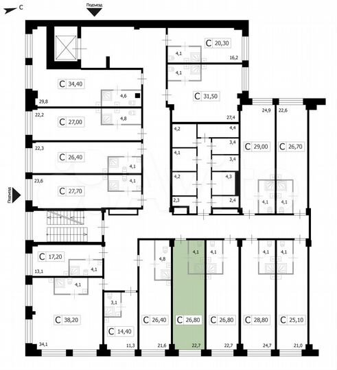 Апартаменты-студия, 26,8 м², 5/8 эт.