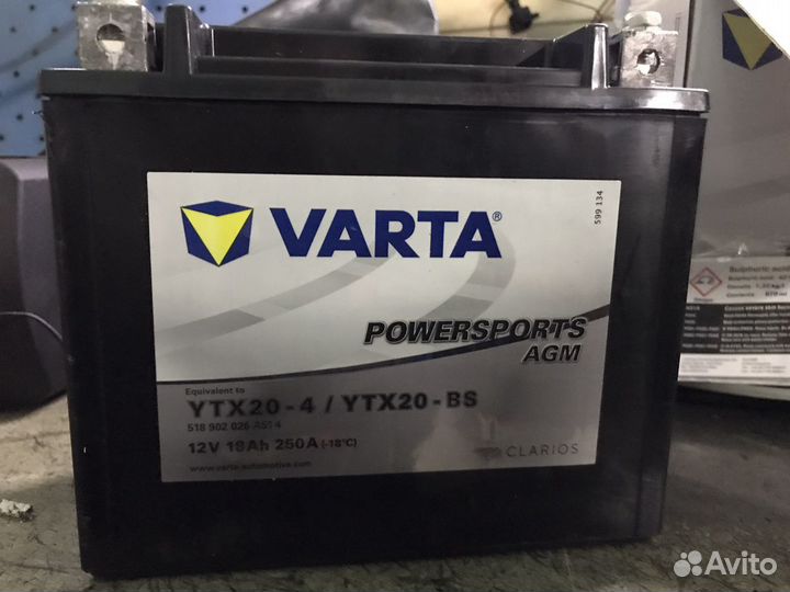 Продаётся новый аккумулятор Varta YTX20-4/YTX20-BS