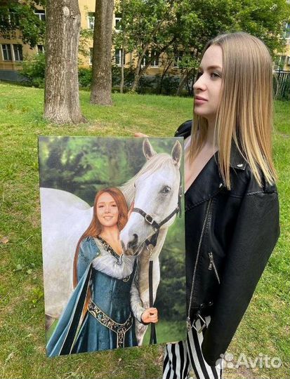 Портрет по фото на холсте,картины на холсте