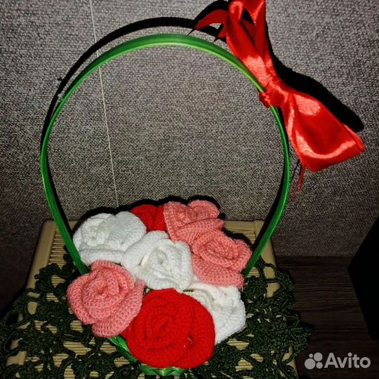 Букет ручной работы вязаный