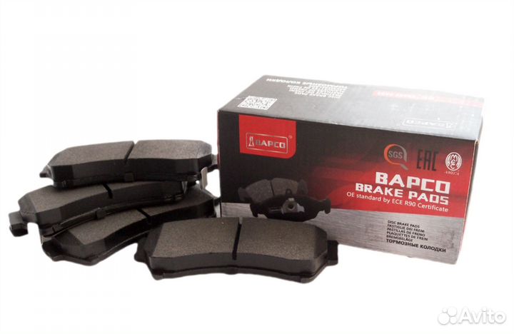 Колодки тормозные передние bapco BP0045