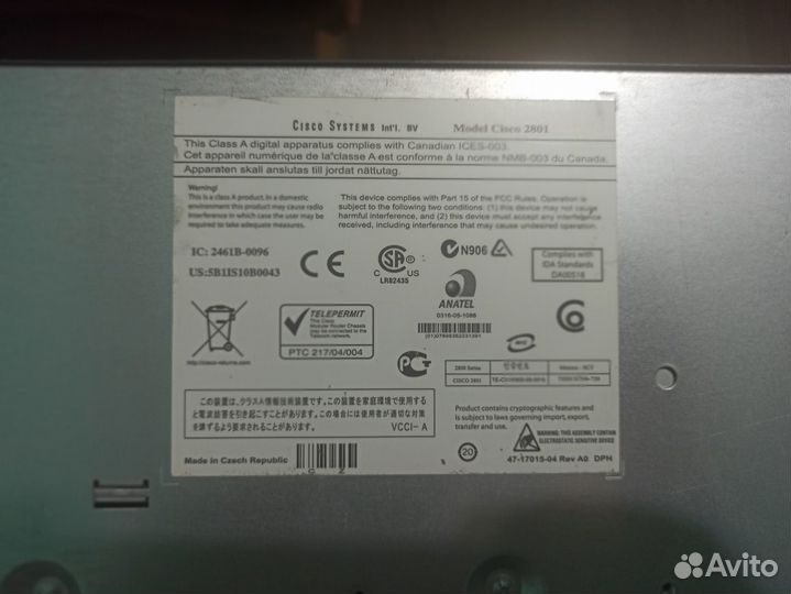 Сетевое оборудование Cisco, 2800, 2900, 1800 и др